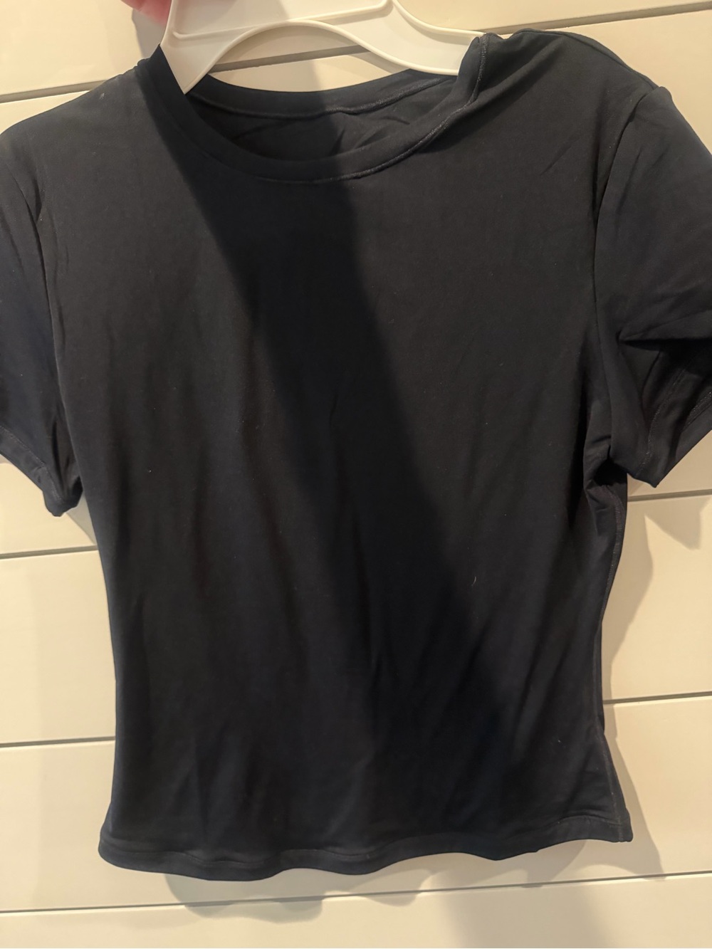 Amazon Women's Black Short Sleeve Crewneck Tee